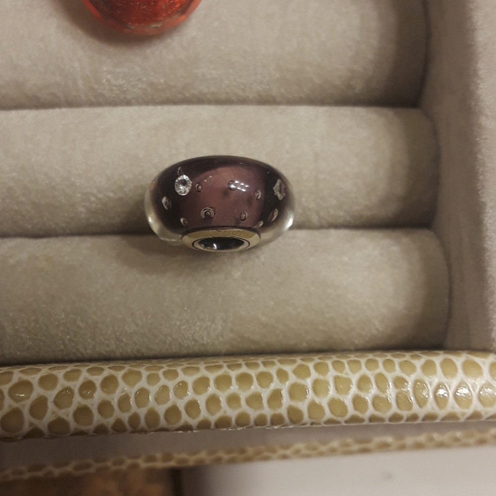 Purple and clear murano authentic pandora